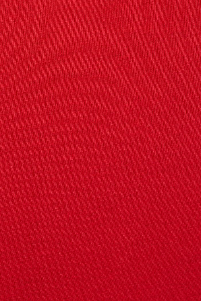 Camiseta de cuello redondo en tejido jersey de algodón Pima, DARK RED, detail image number 6