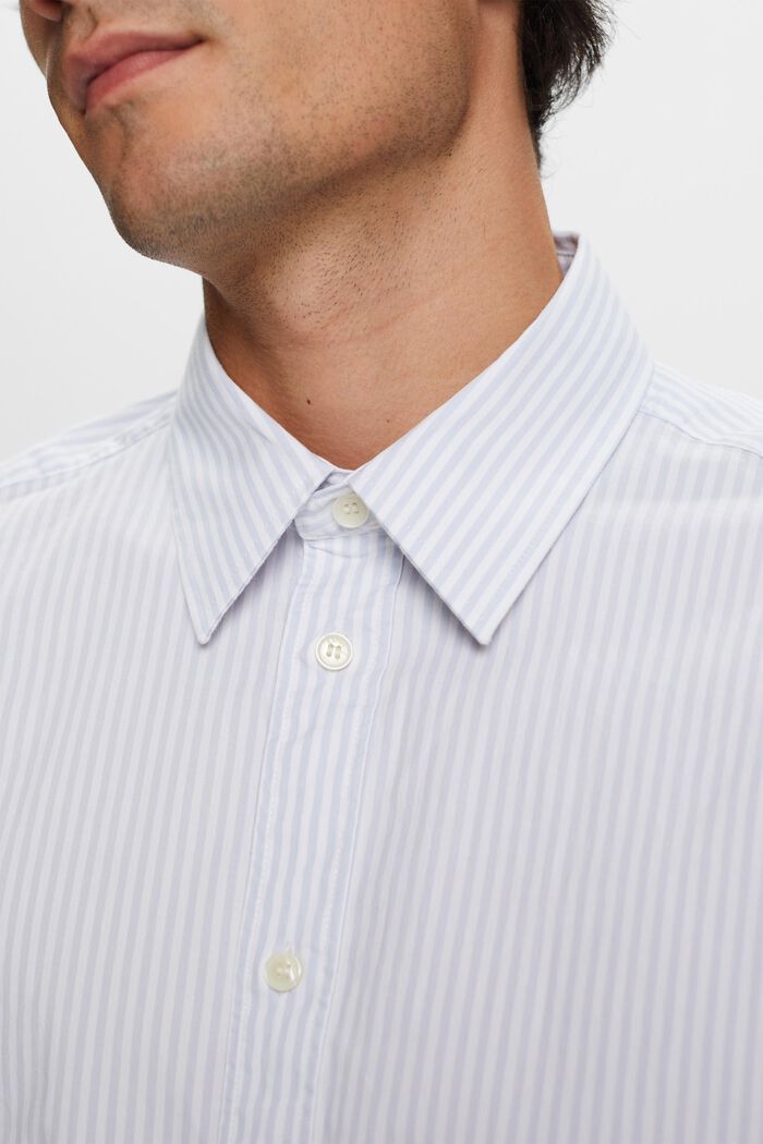 Camiseta de popelina de algodón a rayas, PASTEL BLUE, detail image number 1