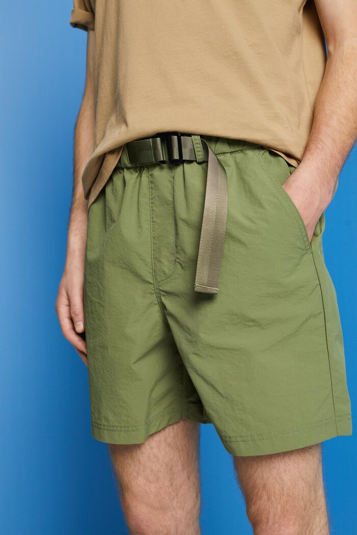 Pantalones cortos con cinturón integrado, OLIVE, detail image number 2