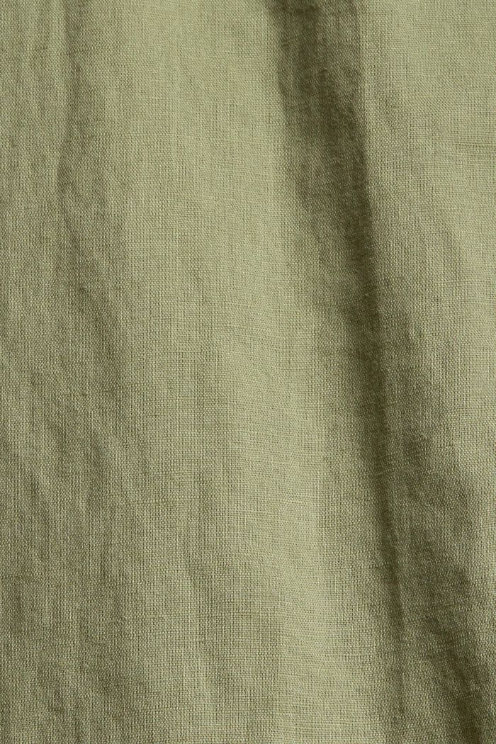 Blusa oversize en mezcla de lino, LIGHT KHAKI, detail image number 1