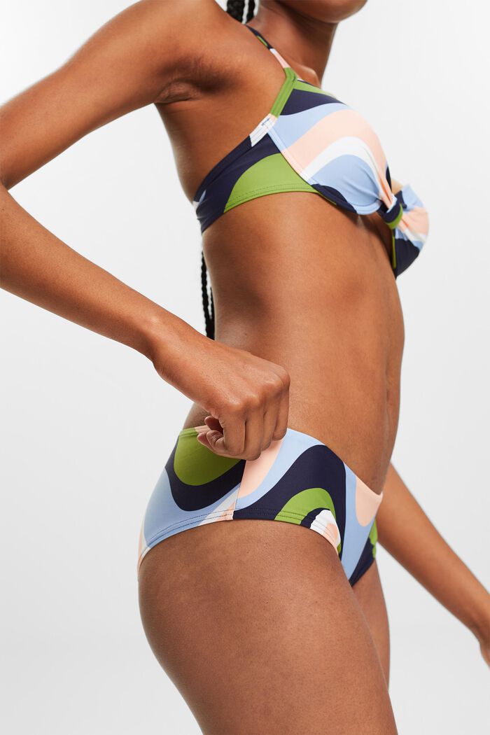 Braguita de bikini de tiro bajo con estampado, NAVY COLORWAY, detail image number 1
