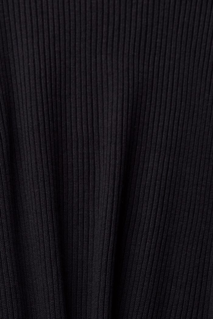Jersey de canalé con frunces, TENCEL™, BLACK, detail image number 1