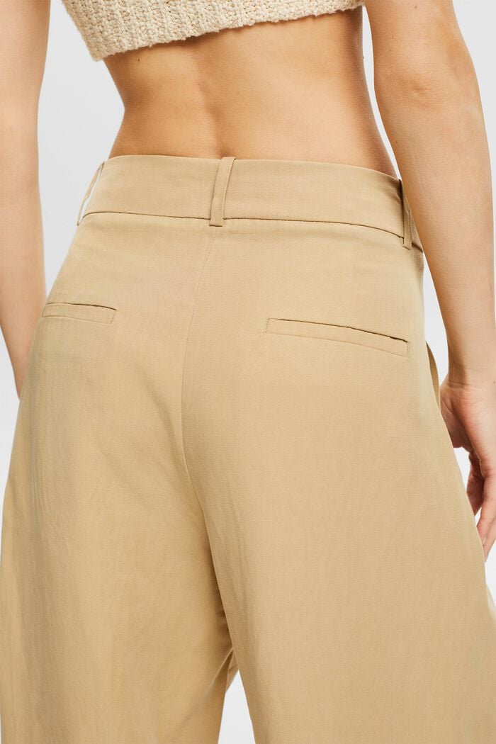 Pantalones anchos de sarga, BEIGE, detail image number 3
