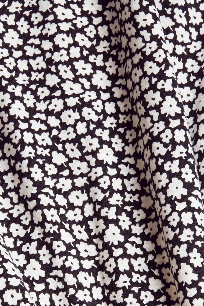 Camiseta de manga larga con aspecto de blusa en mezcla de algodón ecológico, BLACK, detail image number 1
