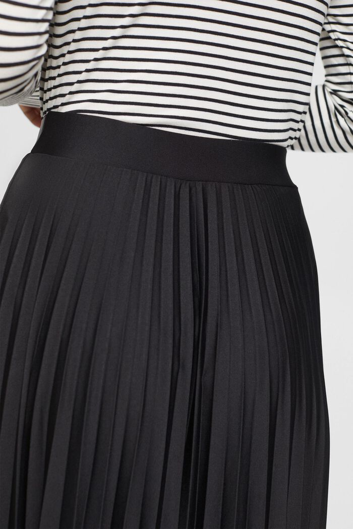 Falda midi plisada con cinturón, BLACK, detail image number 4