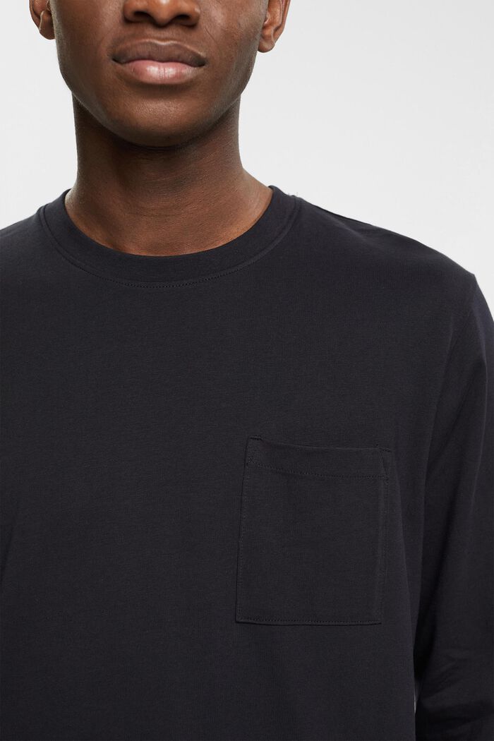 Camiseta de manga larga de tejido jersey, 100% algodón, BLACK, detail image number 0