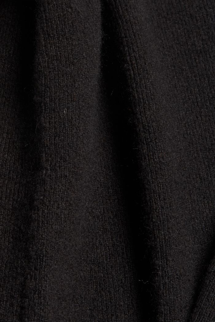 Con lana: jersey de cuello en pico, BLACK, detail image number 4