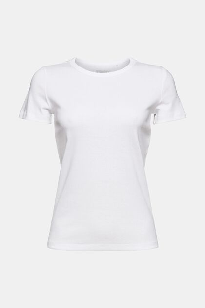 Camiseta de algodón, WHITE, overview