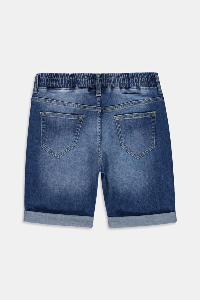 Pantalones vaqueros con cintura elástica en algodón, BLUE MEDIUM WASHED, detail image number 1