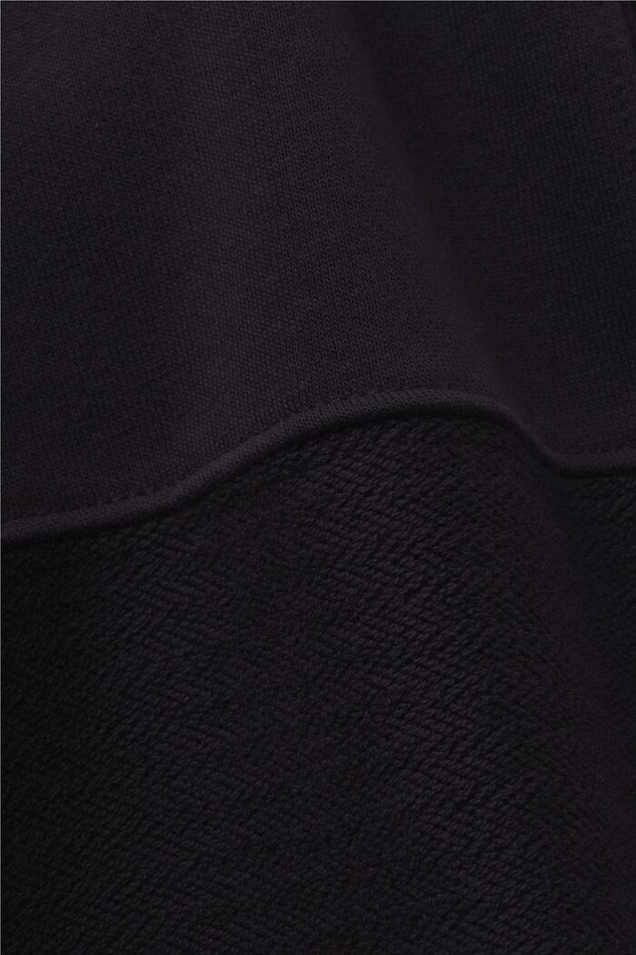 Sudadera con capucha con diseño corto y patchwork, BLACK, detail image number 4
