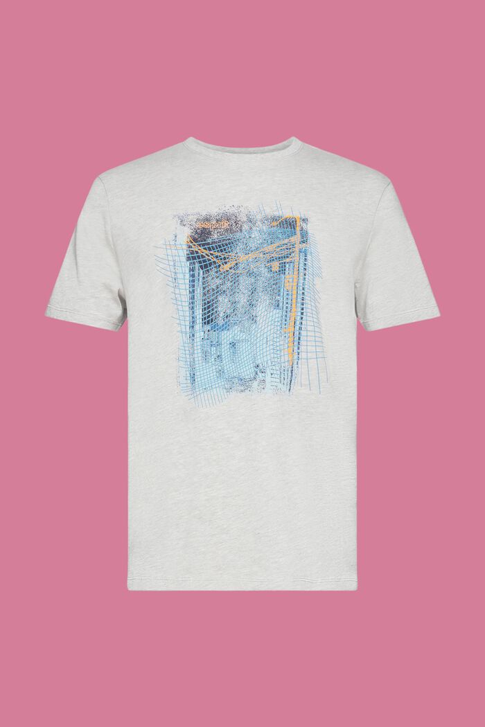 Camiseta de algodón sostenible con estampado, LIGHT GREY, detail image number 5