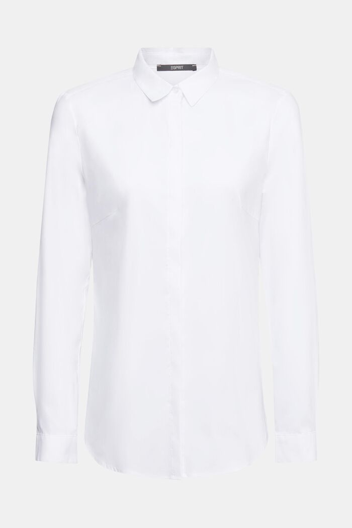 Blusa camisera de popelina, WHITE, detail image number 5