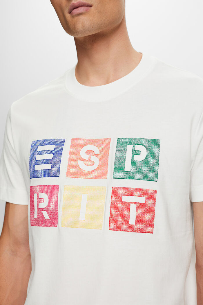Camiseta de algodón con logotipo estampado, OFF WHITE, detail image number 2