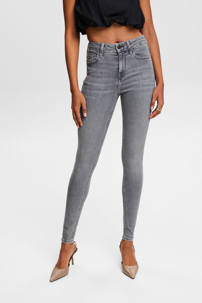 Jeans high-rise skinny, GREY MEDIUM WASHED, detail image number 0