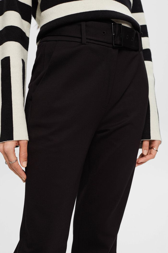 Pantalón de cintura alta con cinturón, BLACK, detail image number 2