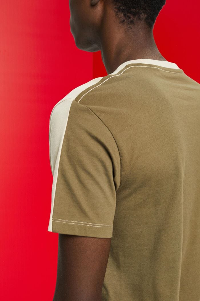 Camiseta de algodón bicolor, LIGHT TAUPE, detail image number 2