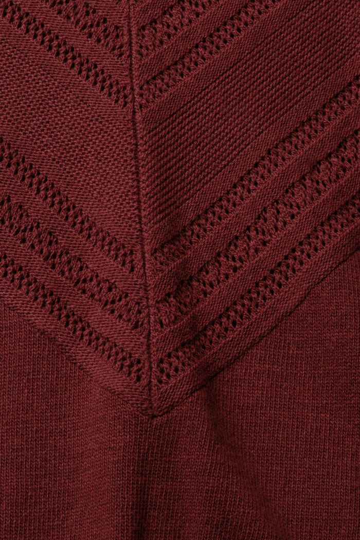 Jersey con mezcla de cachemir, BORDEAUX RED, detail image number 4