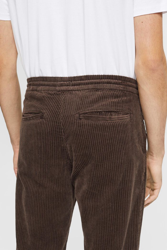Pantalón de pana de estilo deportivo, DARK BROWN, detail image number 4