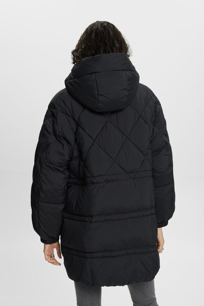 Reciclado: abrigo acolchado con capucha, BLACK, detail image number 3