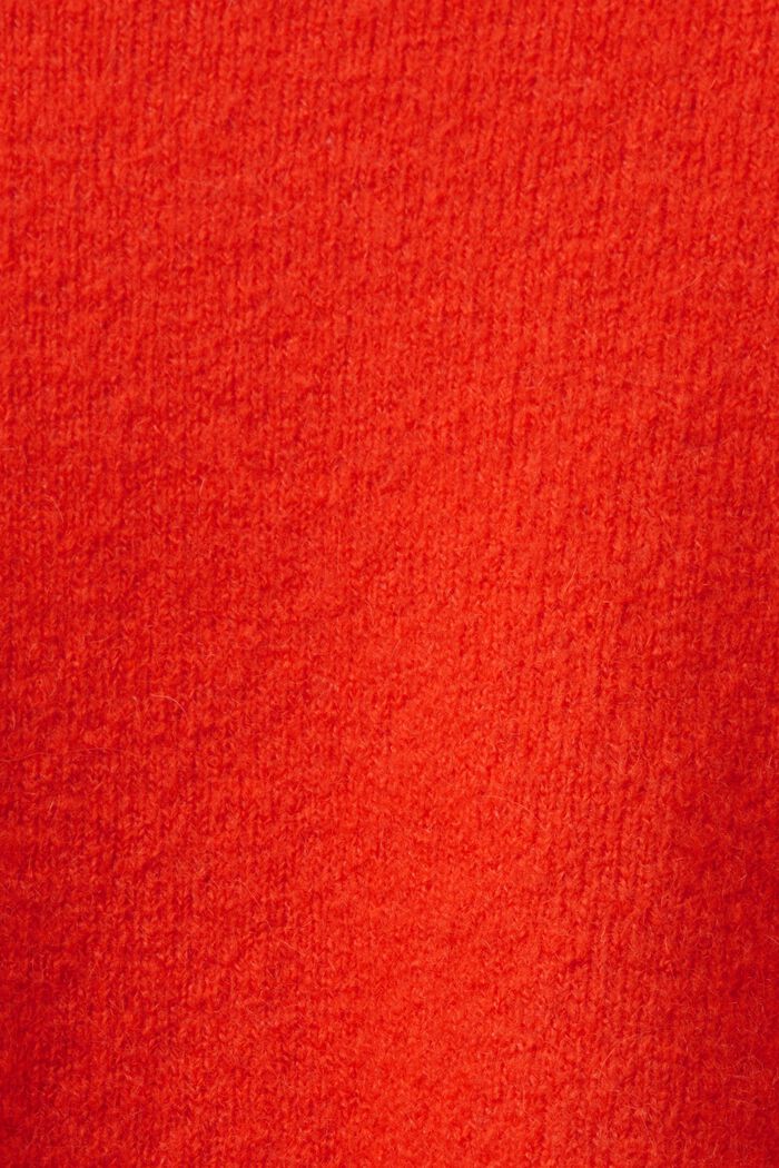 Jersey de cuello alto en mezcla de lana, BRIGHT ORANGE, detail image number 5