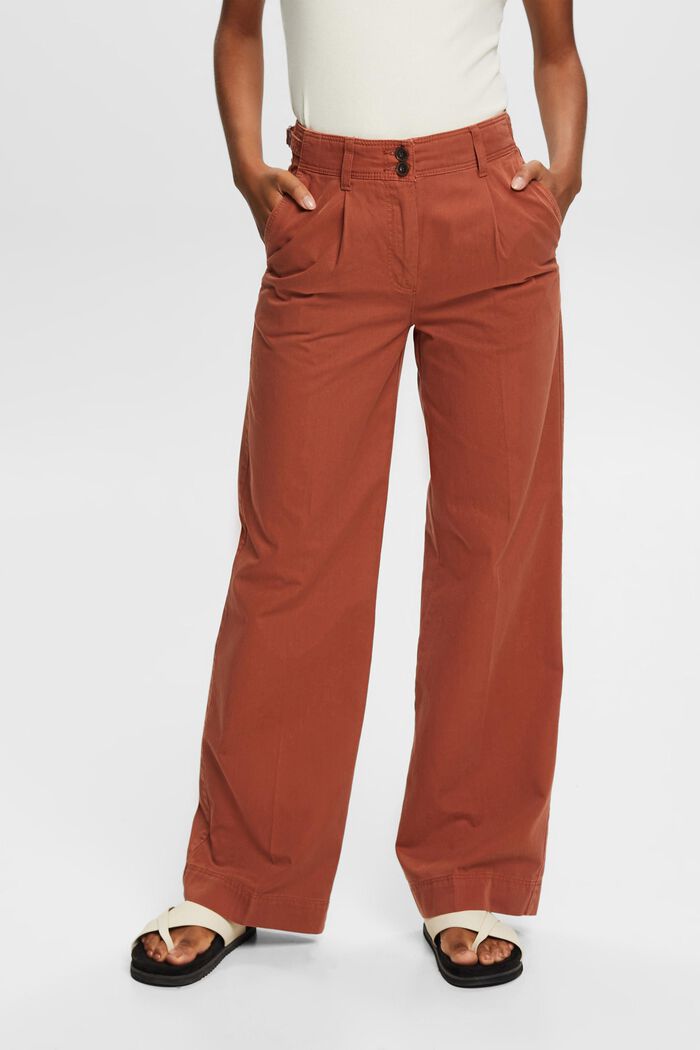 Pantalón chino de pernera ancha, RUST BROWN, detail image number 0