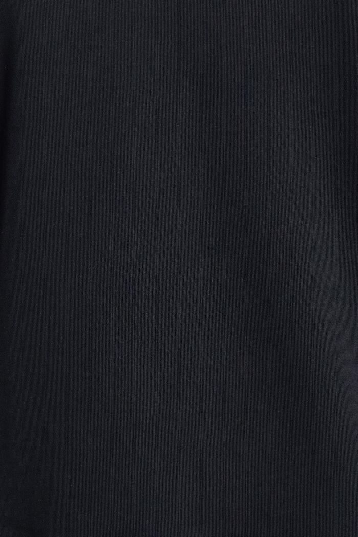 Sudadera con capucha de felpa de algodón a rayas, BLACK, detail image number 4