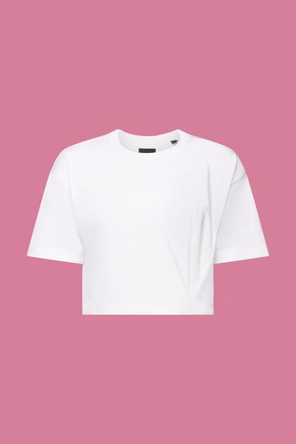 Camiseta de diseño corto con cuello redondo