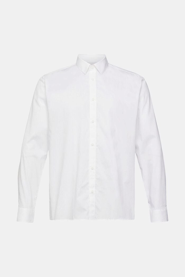 Camisa de algodón sostenible, WHITE, overview