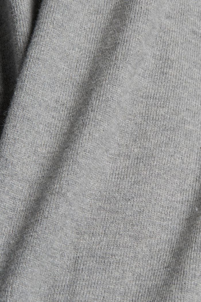 Con cachemir: jersey con cuello de solapas y cordón, MEDIUM GREY, detail image number 4