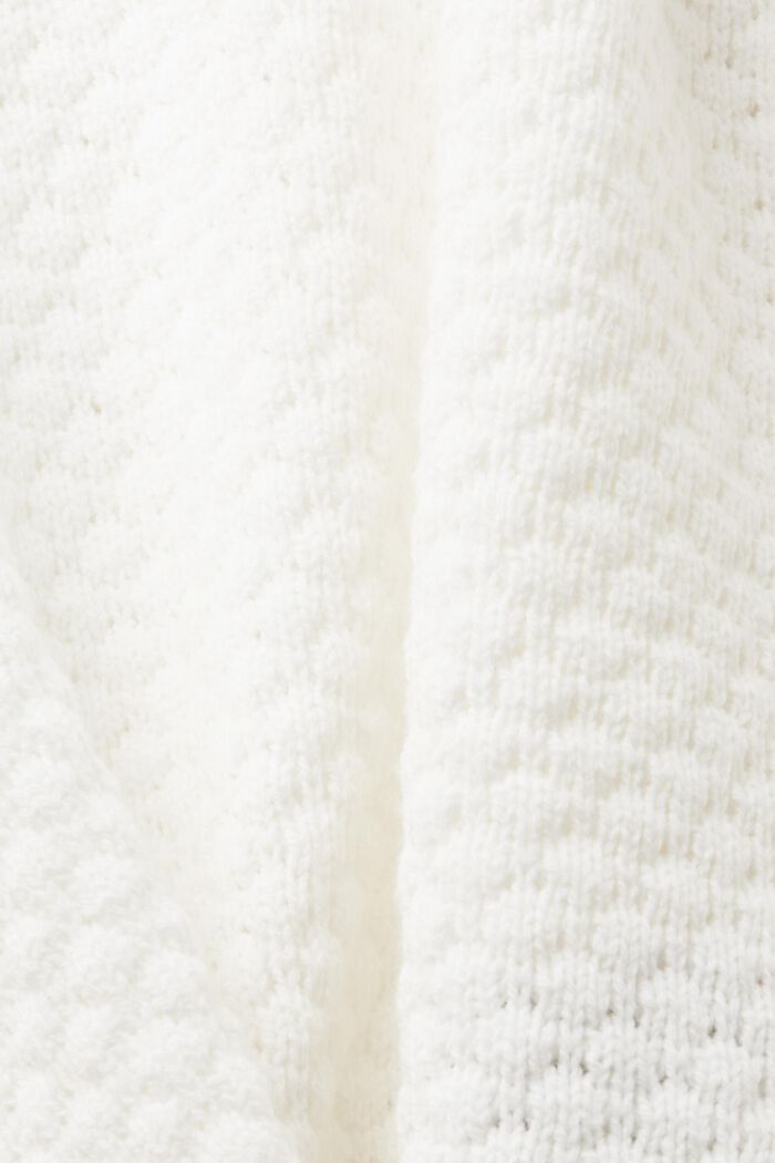 Jersey de punto con textura, mezcla de algodón, OFF WHITE, detail image number 5