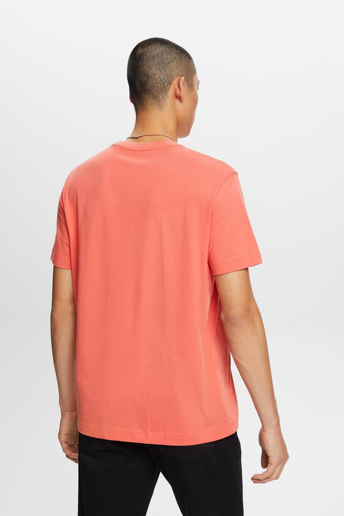 Camiseta con estampado frontal, 100% algodón, CORAL RED, detail image number 4