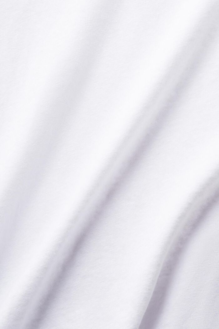 Camiseta de algodón y lino, WHITE, detail image number 5