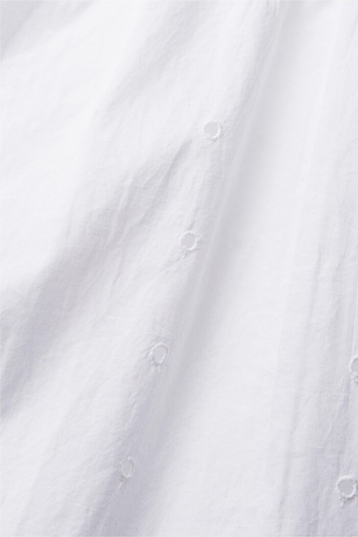 Blusa con encaje calado, WHITE, detail image number 4