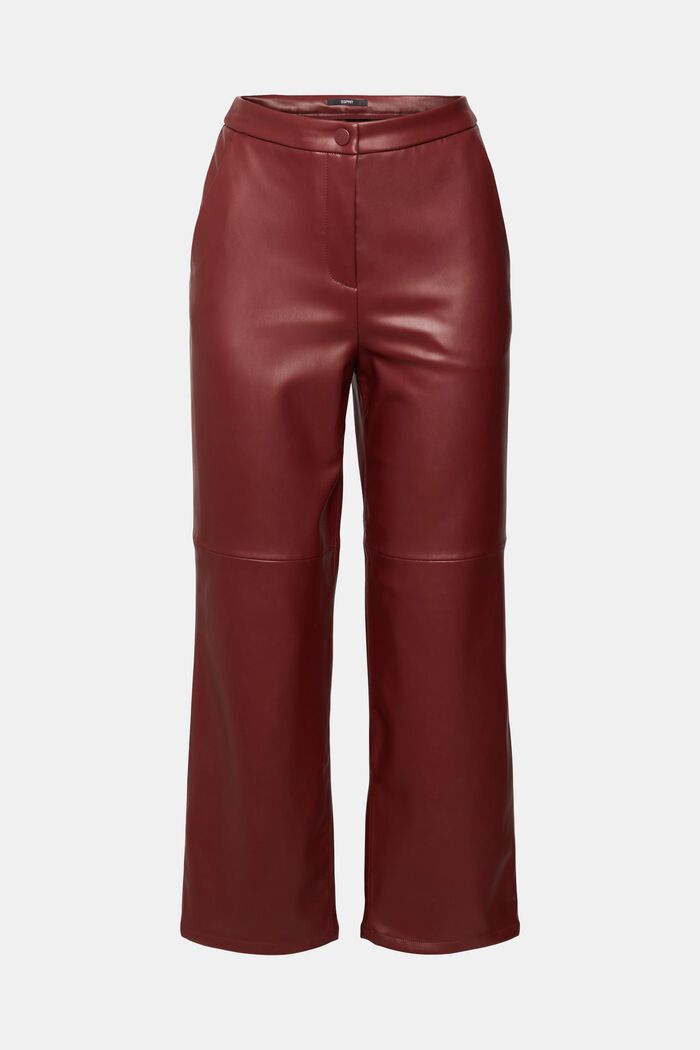 Pantalones tobilleros de polipiel, BORDEAUX RED, detail image number 7