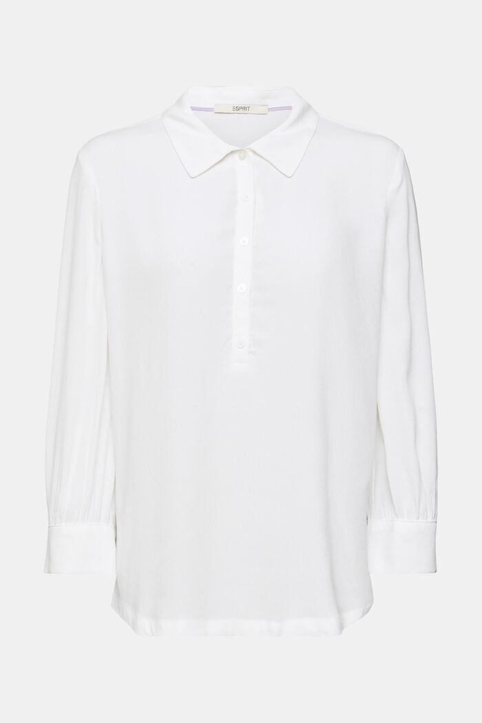 Blusa con tira de botones parcial, OFF WHITE, detail image number 6