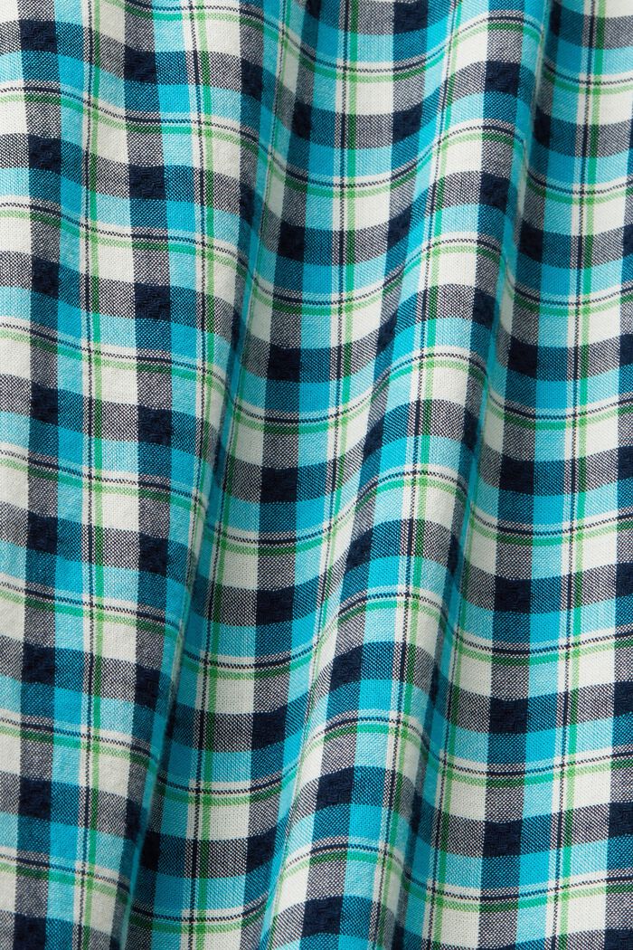 Camiseta a cuadros en algodón sostenible, AQUA GREEN, detail image number 6