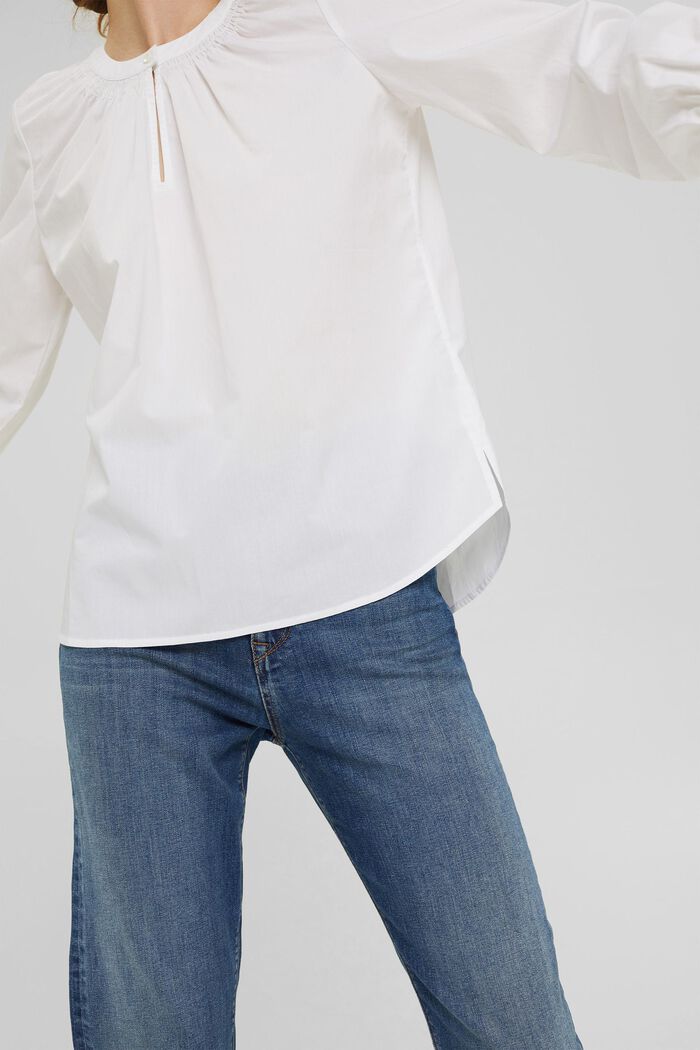 Blusa túnica en 100 % algodón, WHITE, detail image number 2
