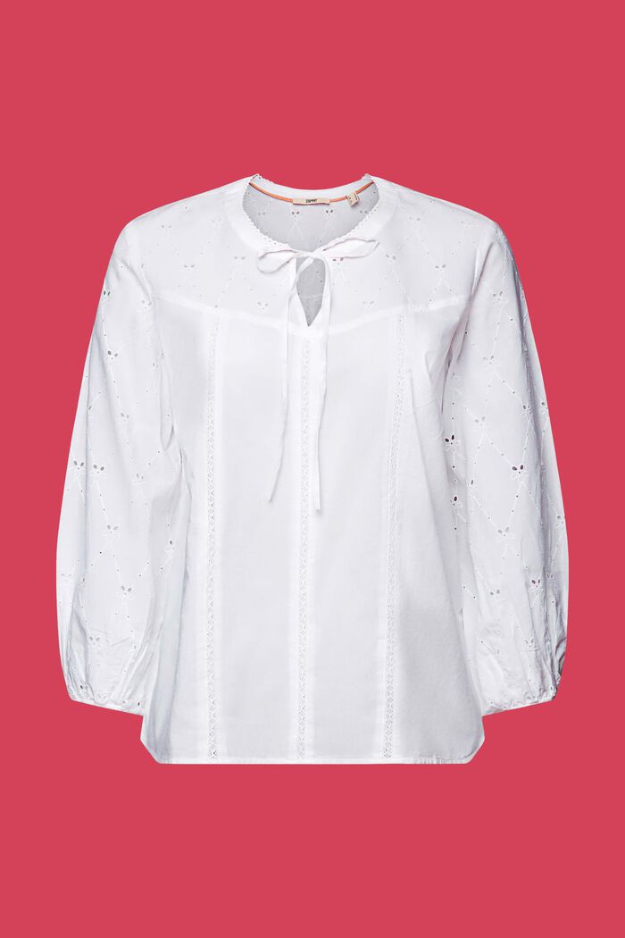 Blusa bordada, 100 % algodón, WHITE, detail image number 5