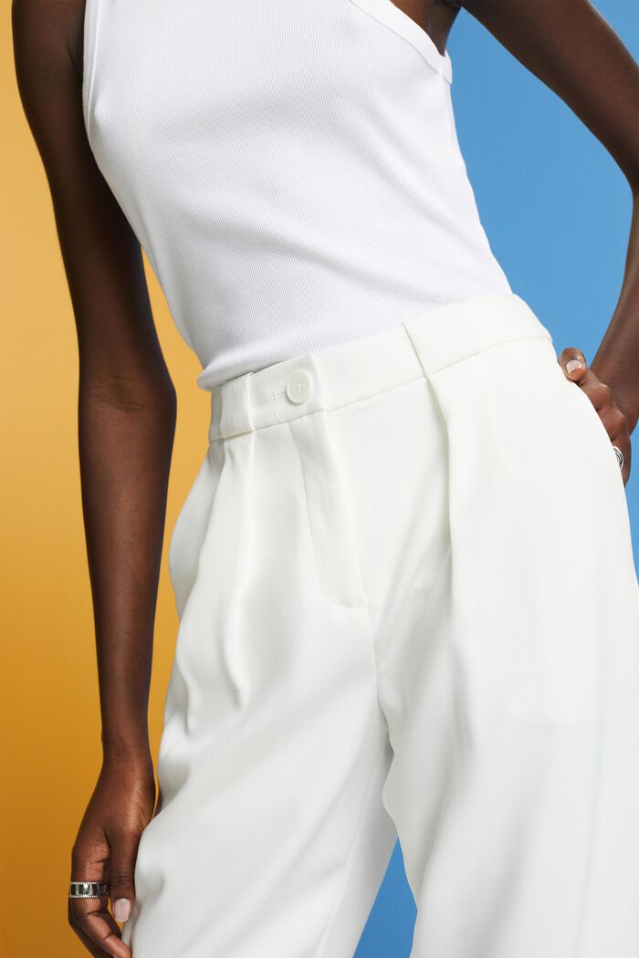 Pantalón tobillero de sarga primaveral, WHITE, detail image number 2