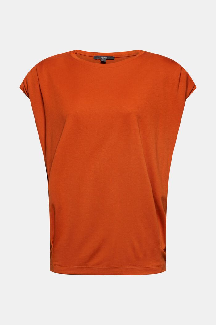 Camiseta con hombreras, LENZING™ ECOVERO™, TERRACOTTA, detail image number 6