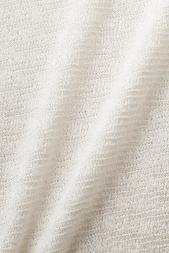 Jersey de diseño calado y manga corta, OFF WHITE, detail image number 4