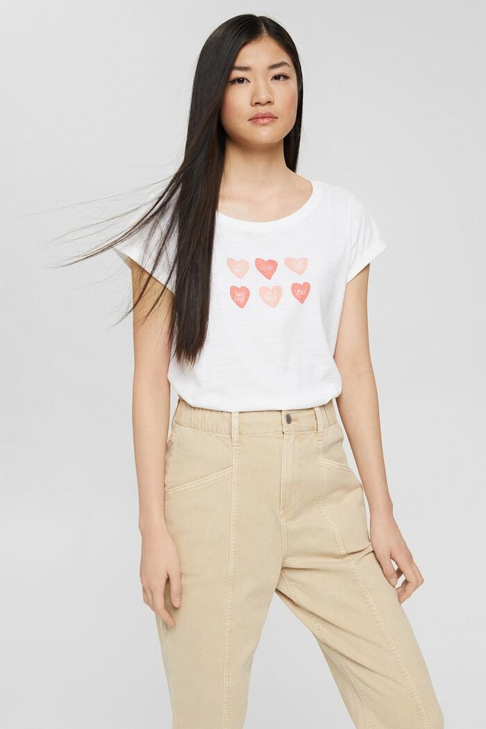 Camiseta con estampado, 100% algodón, WHITE COLORWAY, overview