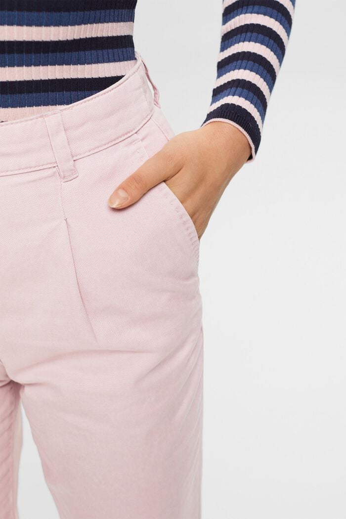 Pantalones chinos de tiro medio en una mezcla de algodón, OLD PINK, detail image number 2