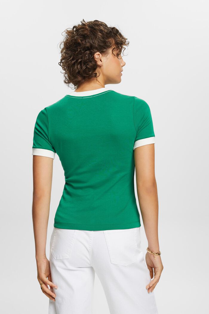 Camiseta en jersey de algodón con logotipo, DARK GREEN, detail image number 3