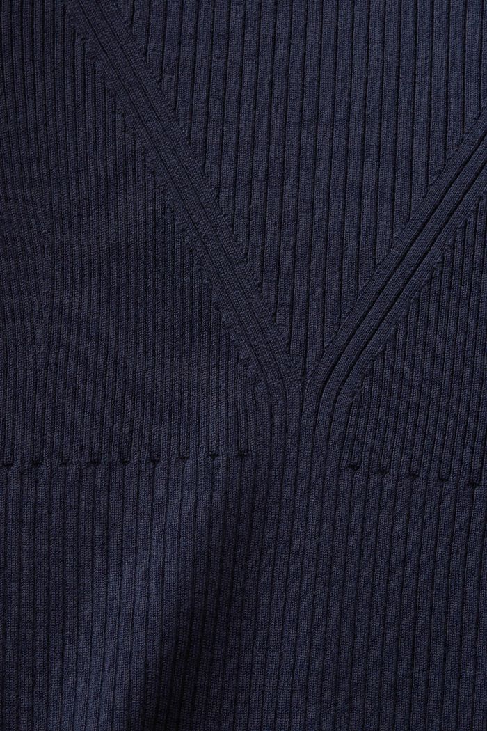 Jersey acanalado de manga corta, NAVY, detail image number 4