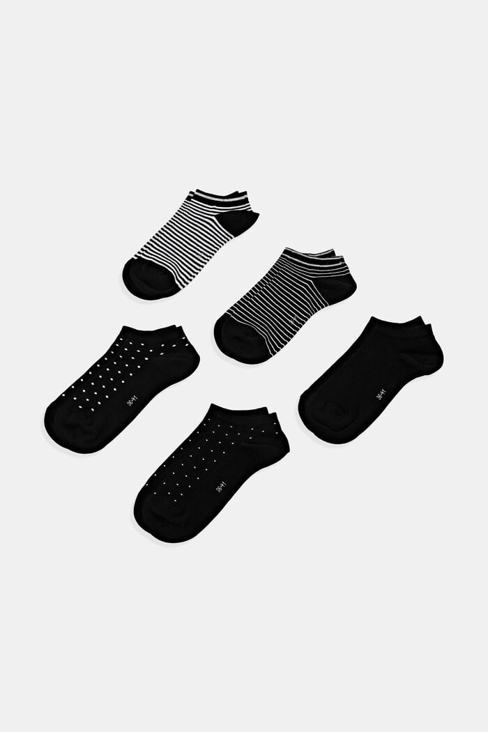 Pack de 5 pares de calcetines para deportivas, algodón ecológico, BLACK, detail image number 0