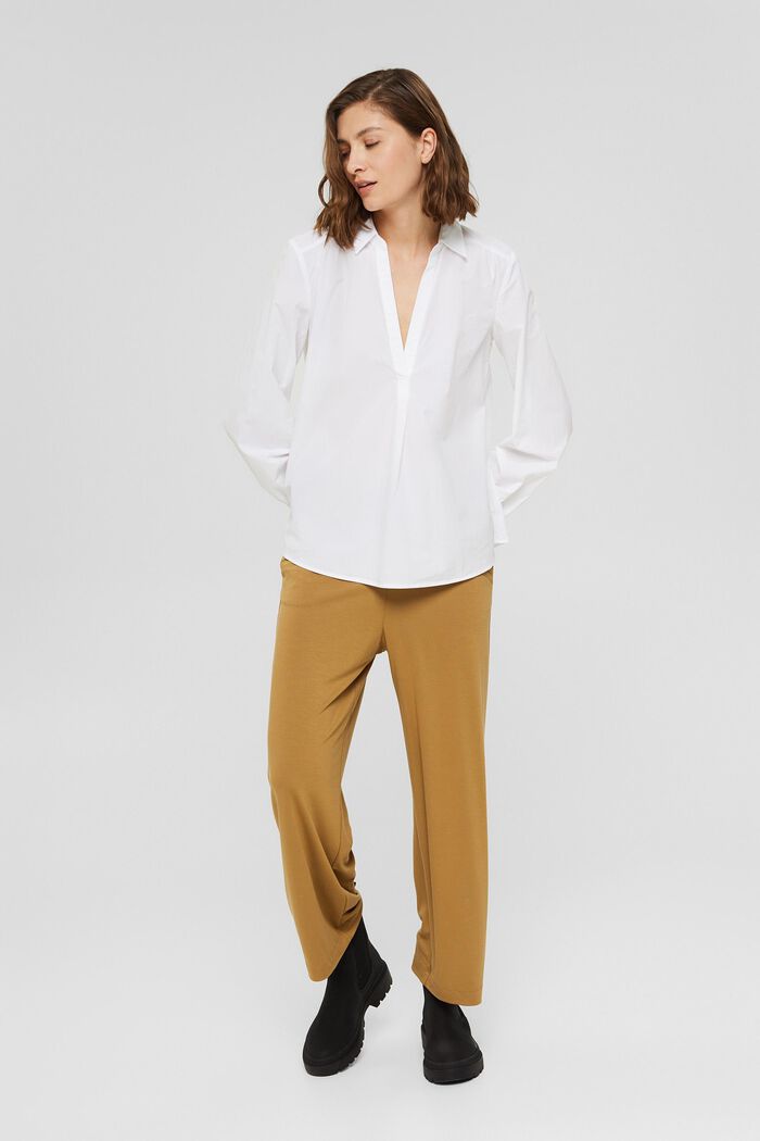 Blusa túnica realizada en 100 % algodón ecológico, WHITE, detail image number 1