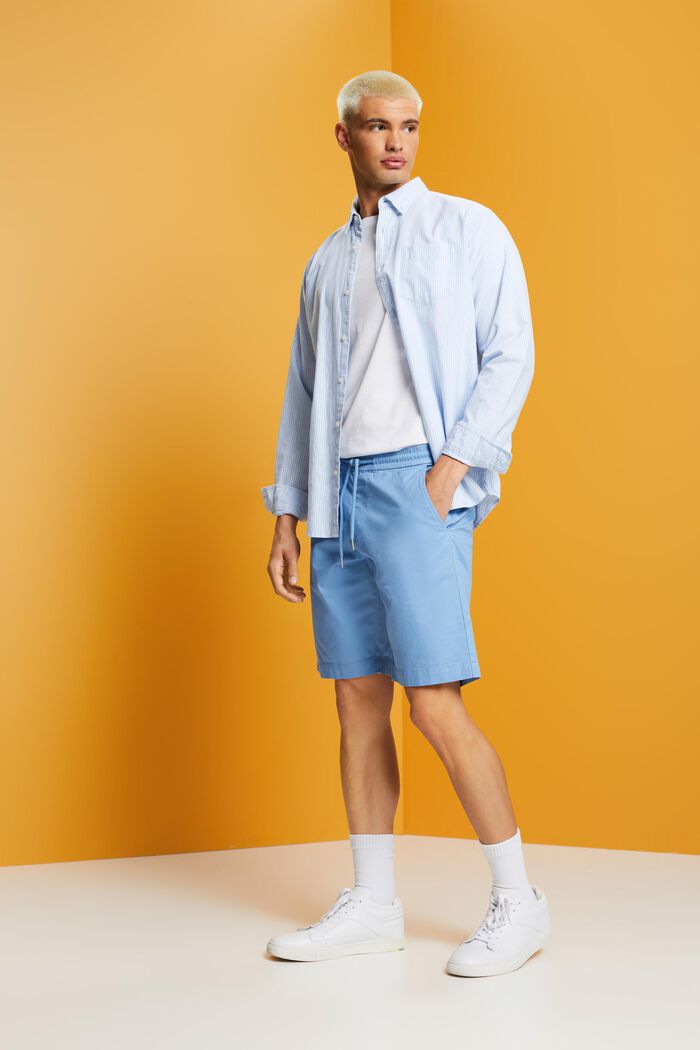 Pantalones cortos en sarga de algodón, LIGHT BLUE, detail image number 5
