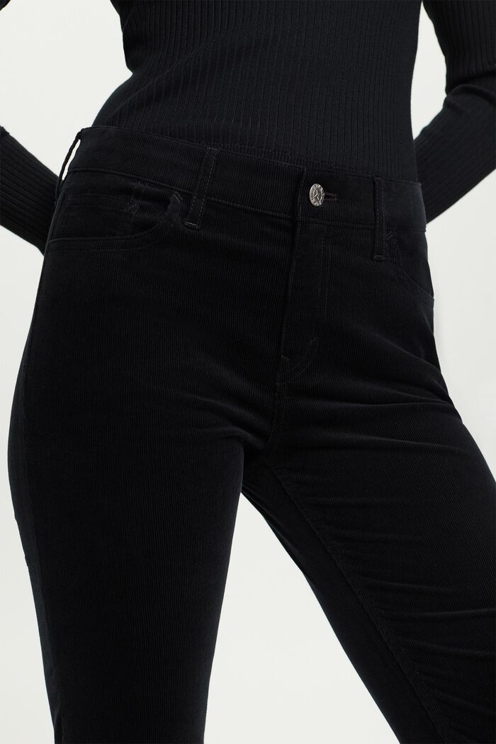 Pantalón de pana de tiro medio y corte slim, BLACK, detail image number 2