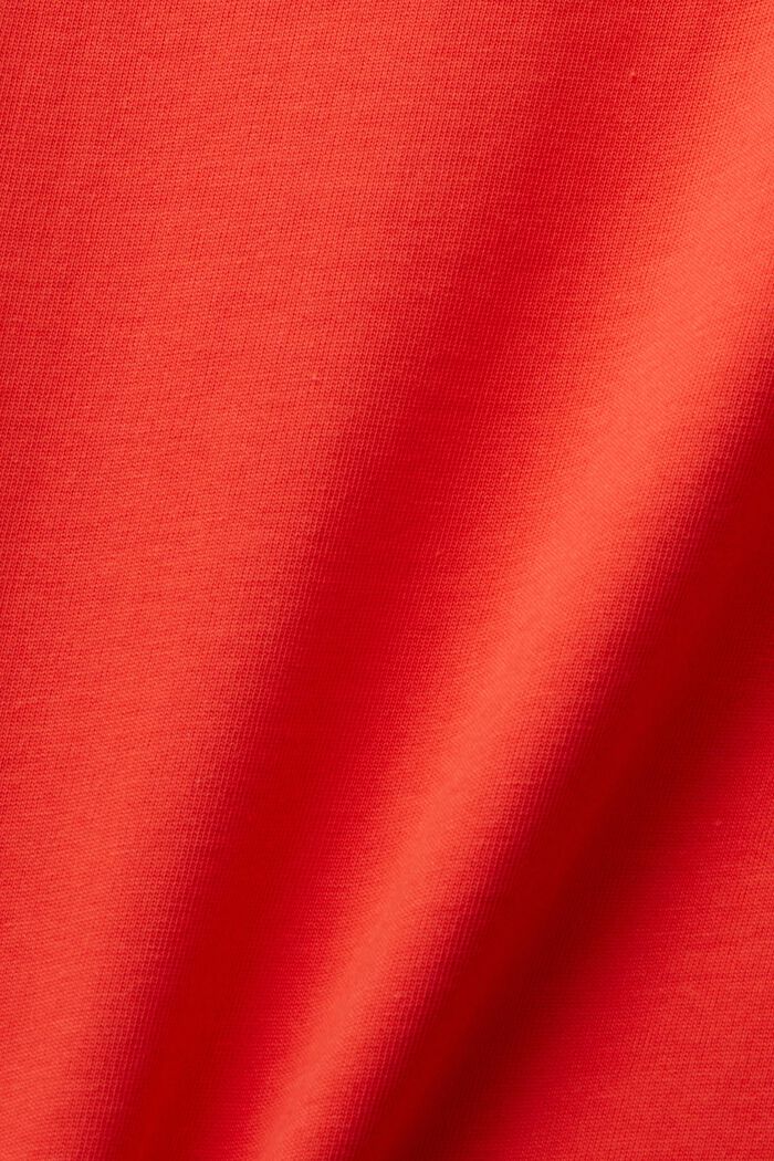 Camiseta de algodón con motivo de corazón bordado, ORANGE RED, detail image number 6